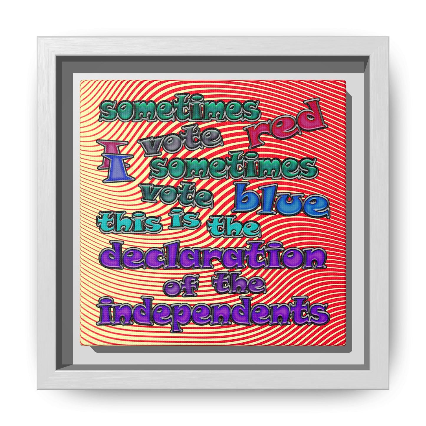 declaration of the independents - framed canvas art (yellow-orange wave)