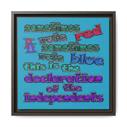 declaration of the independents - framed canvas art (turquoise)