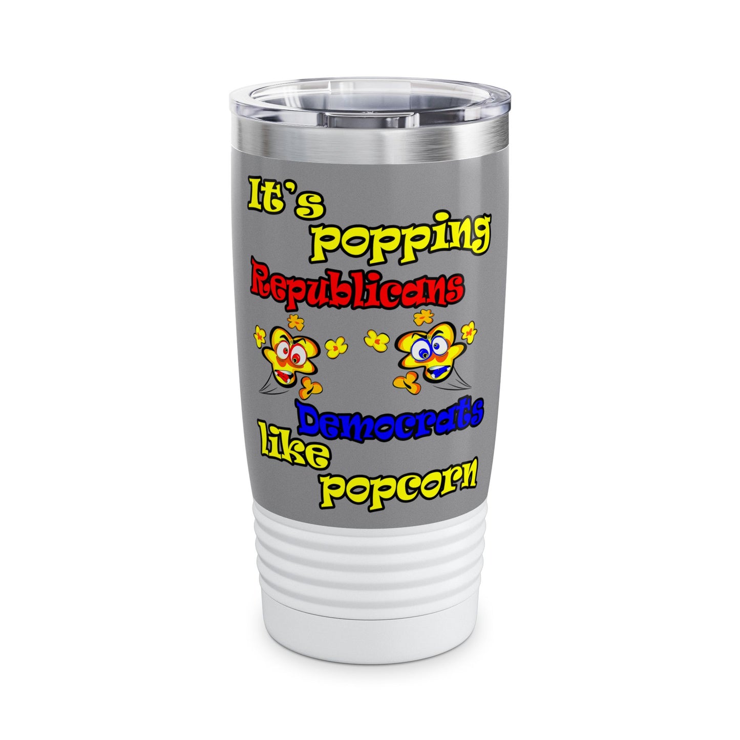popping like popcorn - Ringneck Tumbler, 20oz (grey)