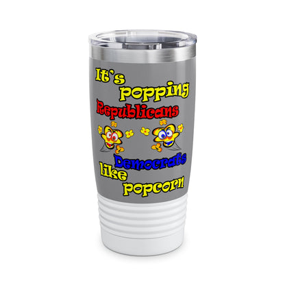 popping like popcorn - Ringneck Tumbler, 20oz (grey)