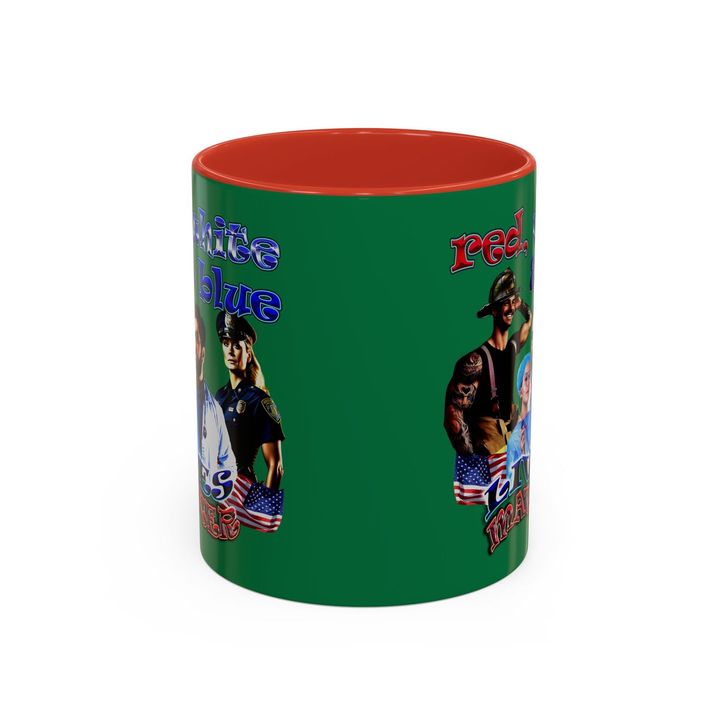 rw&b lives matter - Accent Mug (dark green)
