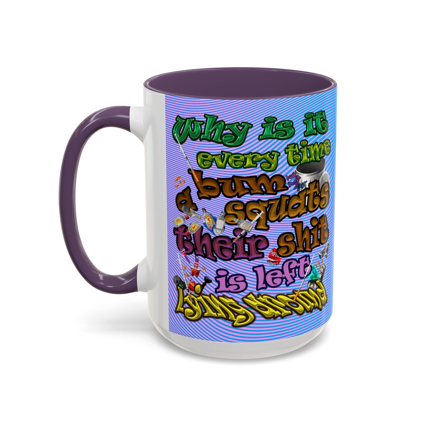 the bum's shit - Accent Mug (light blue-purple wave)