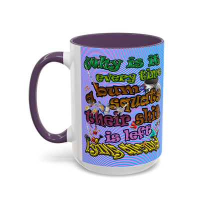 the bum's shit - Accent Mug (light blue-purple wave)