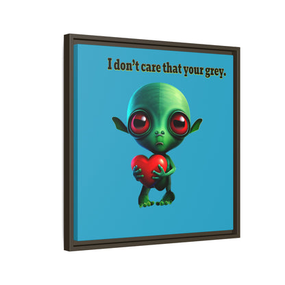 I don't care that your grey - framed canvas art (turquoise)
