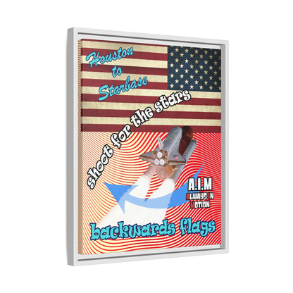 shoot for the stars - framed canvas art (yellow-orange wave)