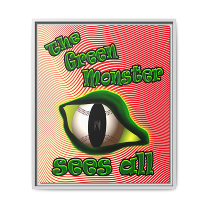 green monster - framed canvas art (yellow-orange wave)