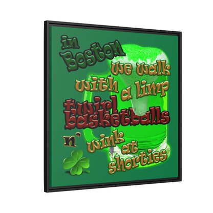 celtics logo - framed canvas art (dark green)