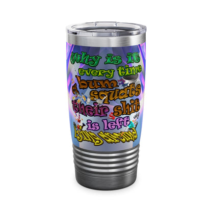 the bum's shit - Ringneck Tumbler, 20oz (grey-pink wave)