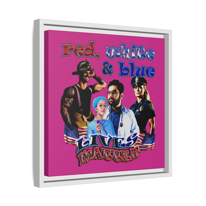 rw&b lives matter - framed canvas art (pink)