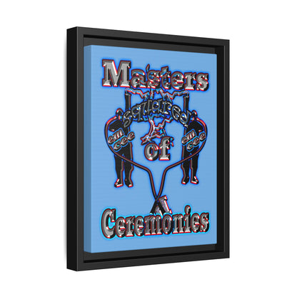 em cee squared - framed canvas art (light blue)