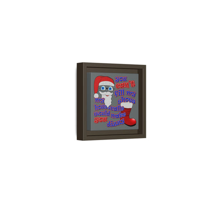 santa's shoes - framed canvas art (dark grey)