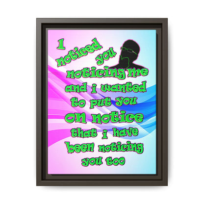 noticed you noticing - framed canvas art (light blue-pink wave)