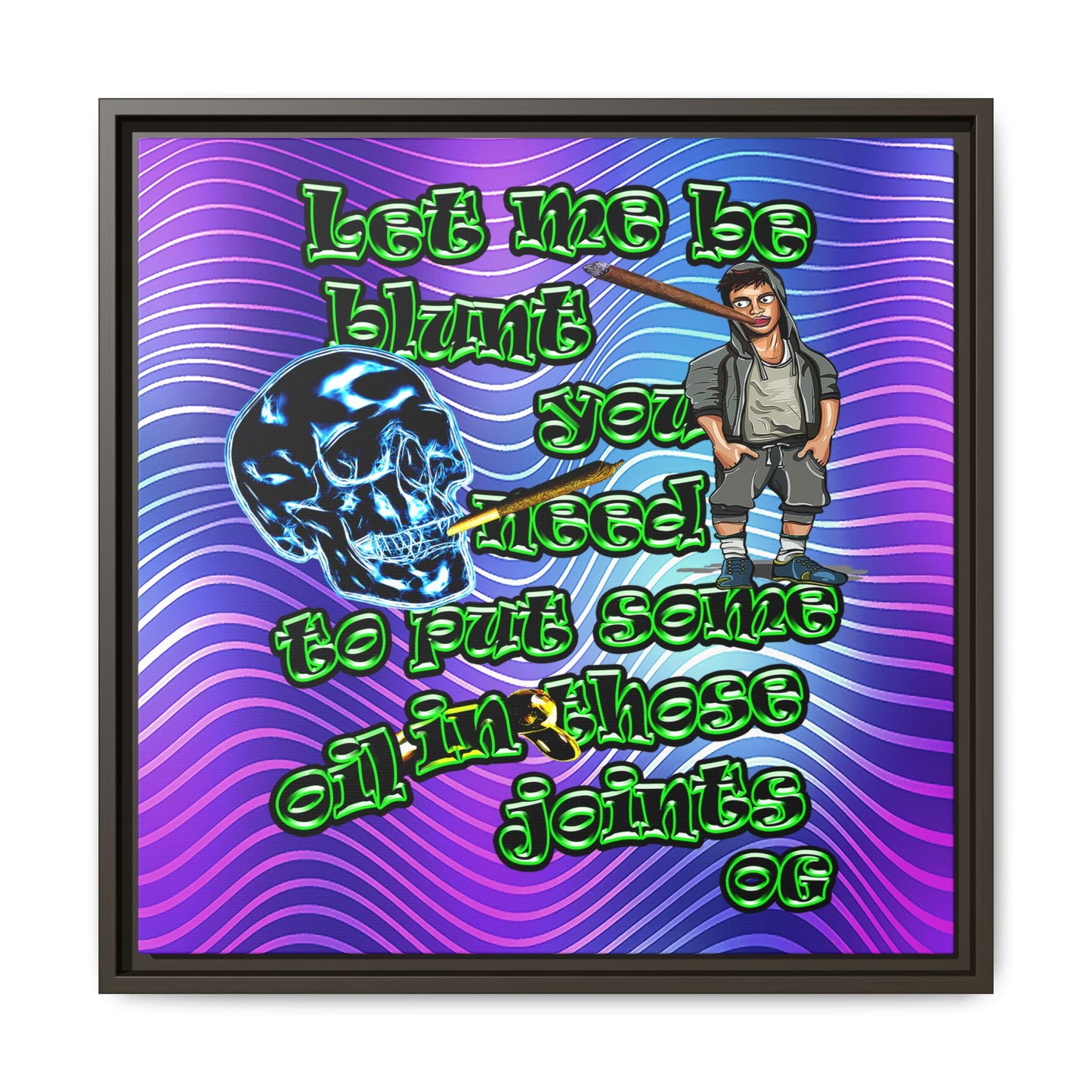 og - framed canvas art (purple wave)