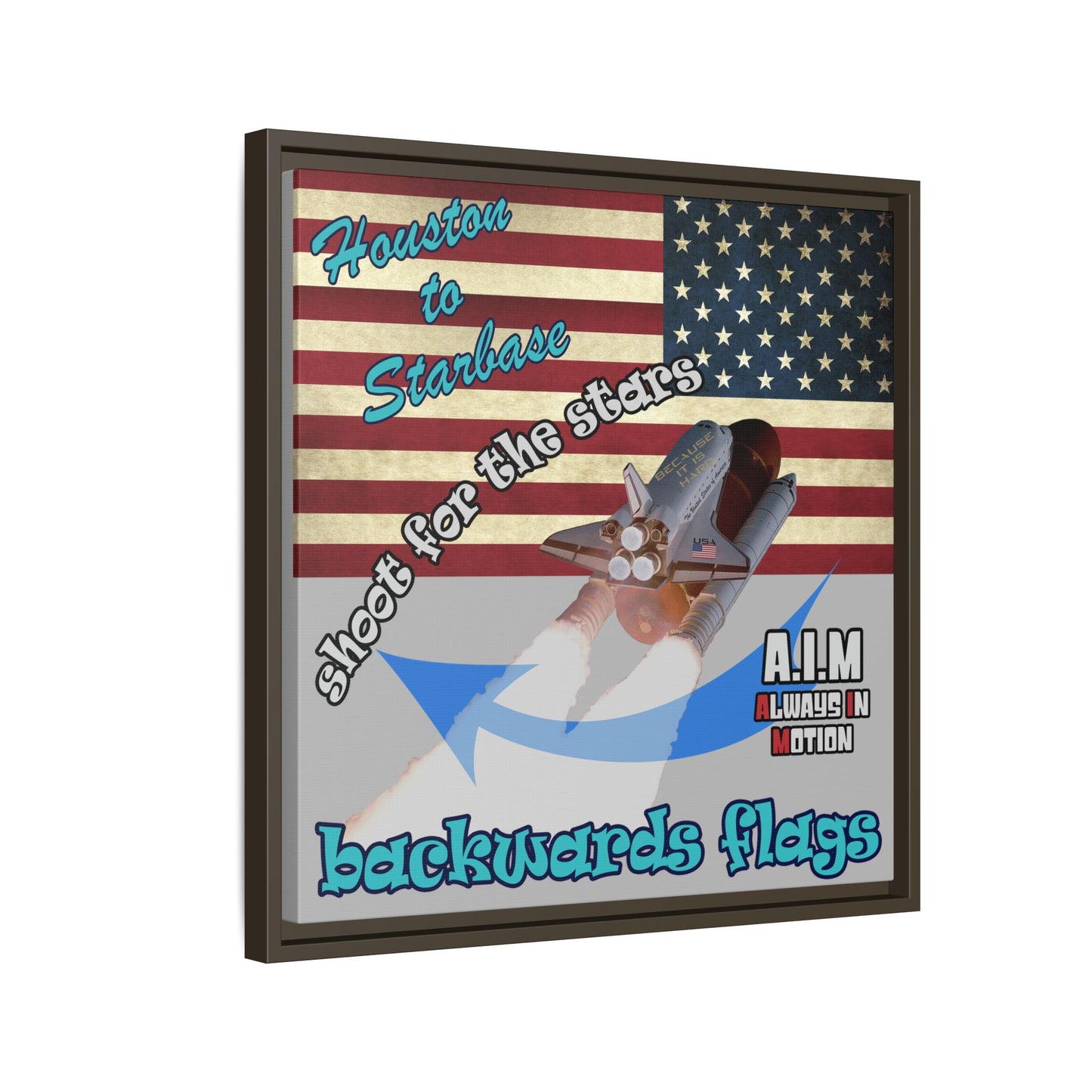 shoot for the stars - framed canvas art (light grey)