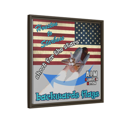 shoot for the stars - framed canvas art (light grey)
