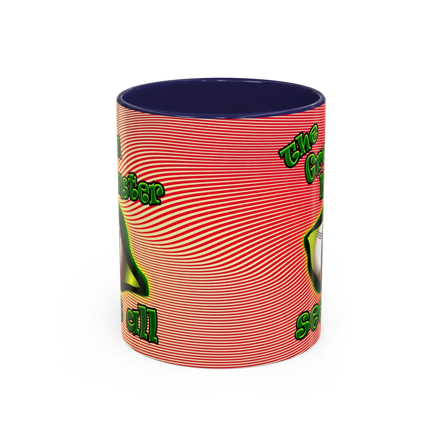 green monster - Accent Mug (yellow-orange wave)