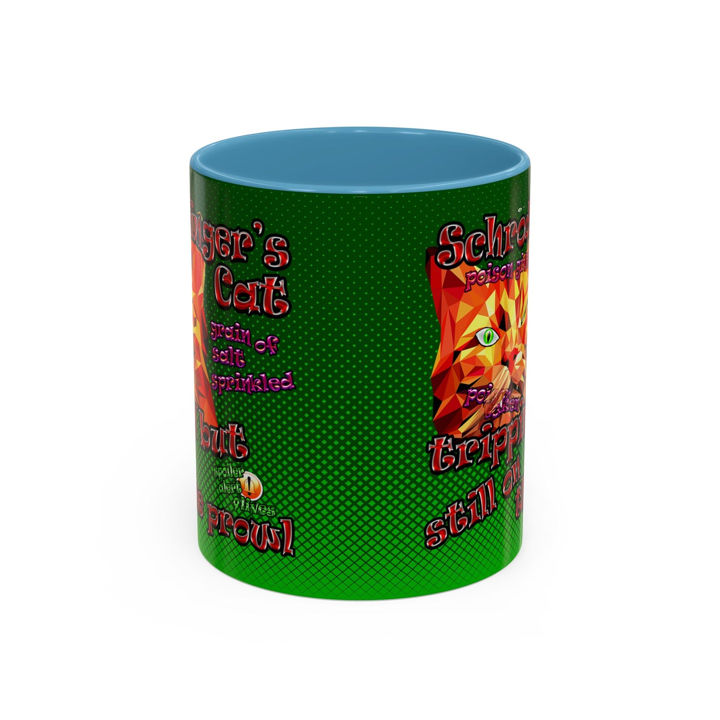 schrodinger's cat - Accent Mug (logo green)
