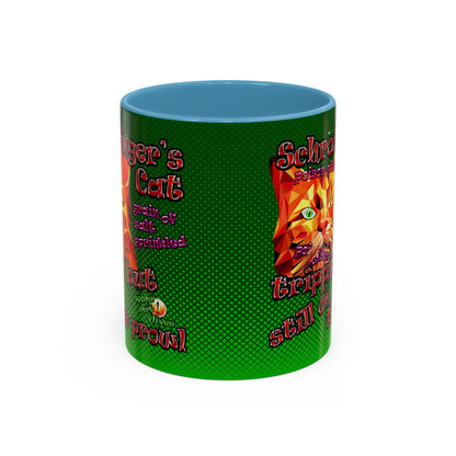 schrodinger's cat - Accent Mug (logo green)