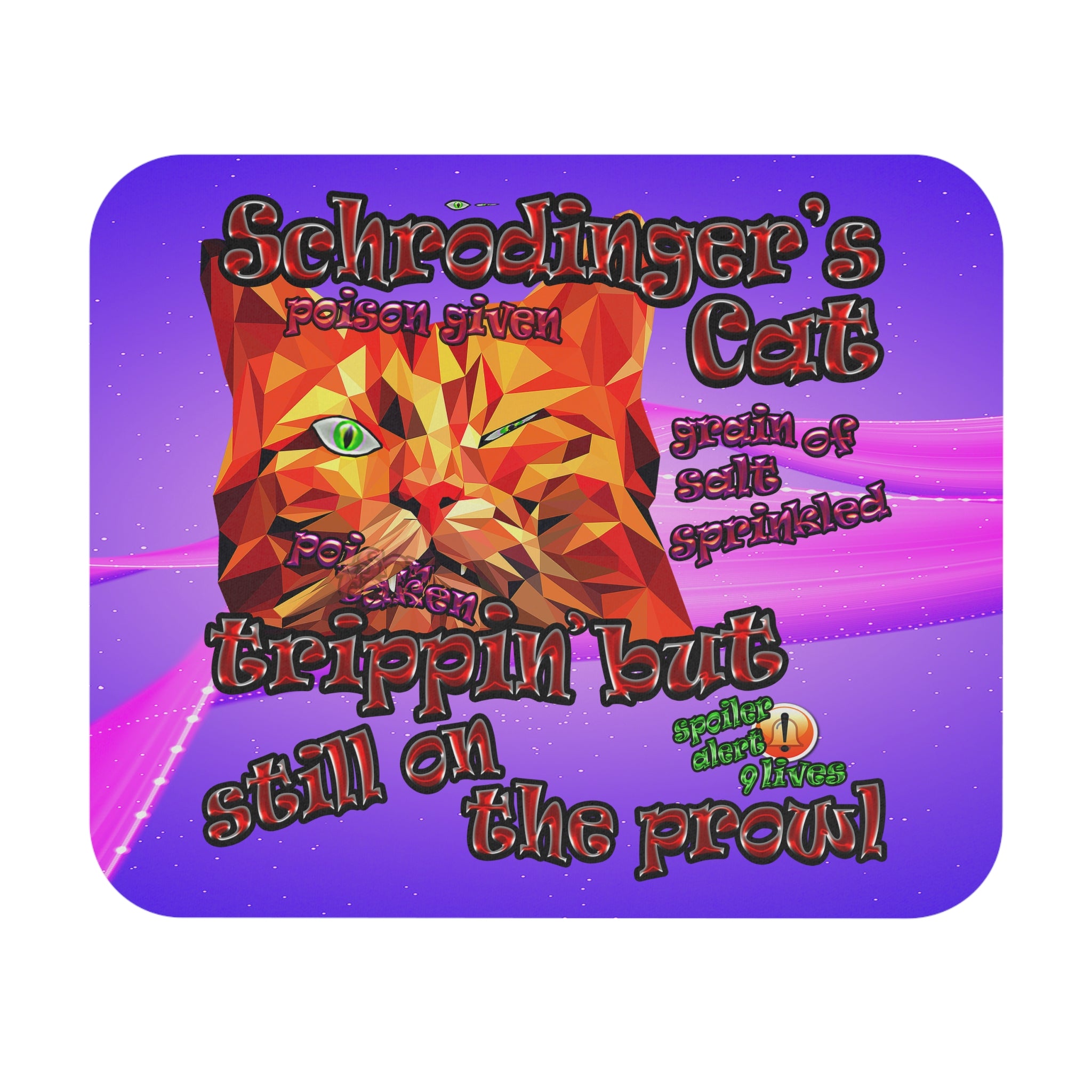 schrodinger's cat - Mouse Pad (Rectangle) (purple-pink wave)