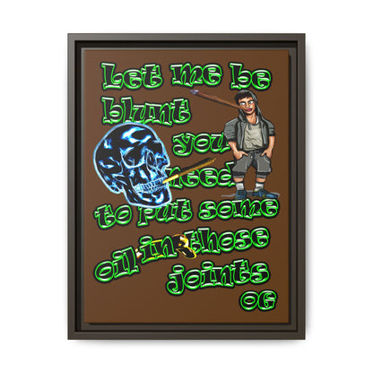 og - framed canvas art (brown)