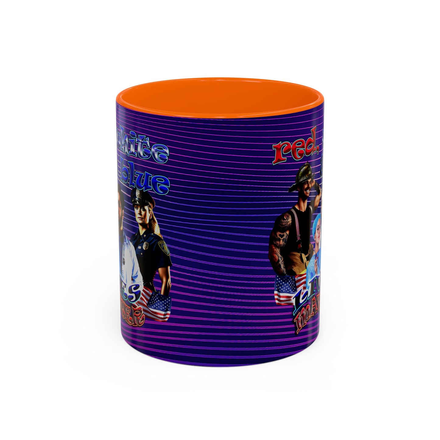 rw&b lives matter - Accent Mug (purple wave)