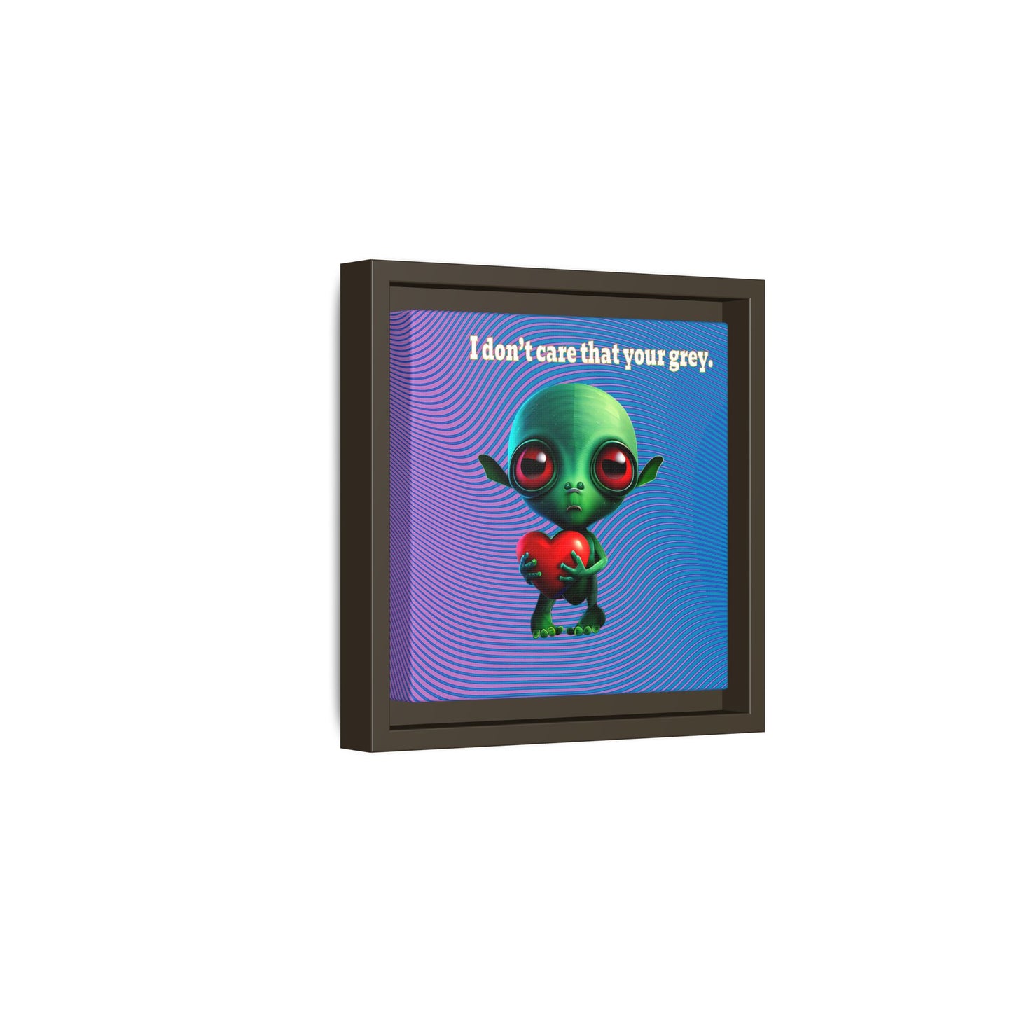 I don't care that your grey - framed canvas art (light blue-purple wave)
