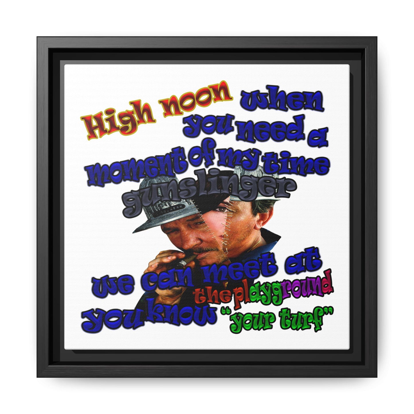high noon - framed canvas art (white)
