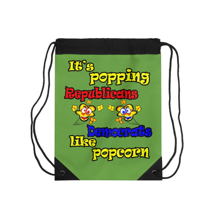 popping like popcorn - Drawstring Bag (green)