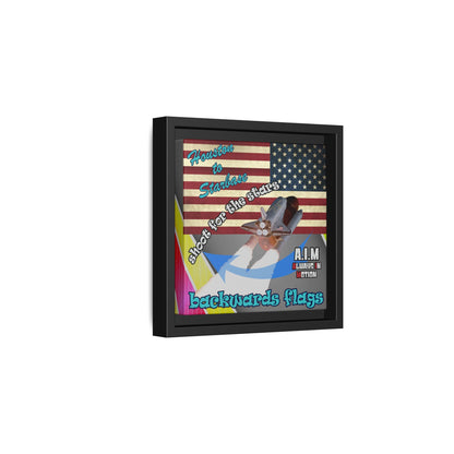 shoot for the stars - framed canvas art (rainbow split)