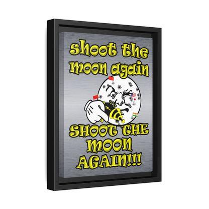 shoot the moon again - framed canvas art (brushed nickel)