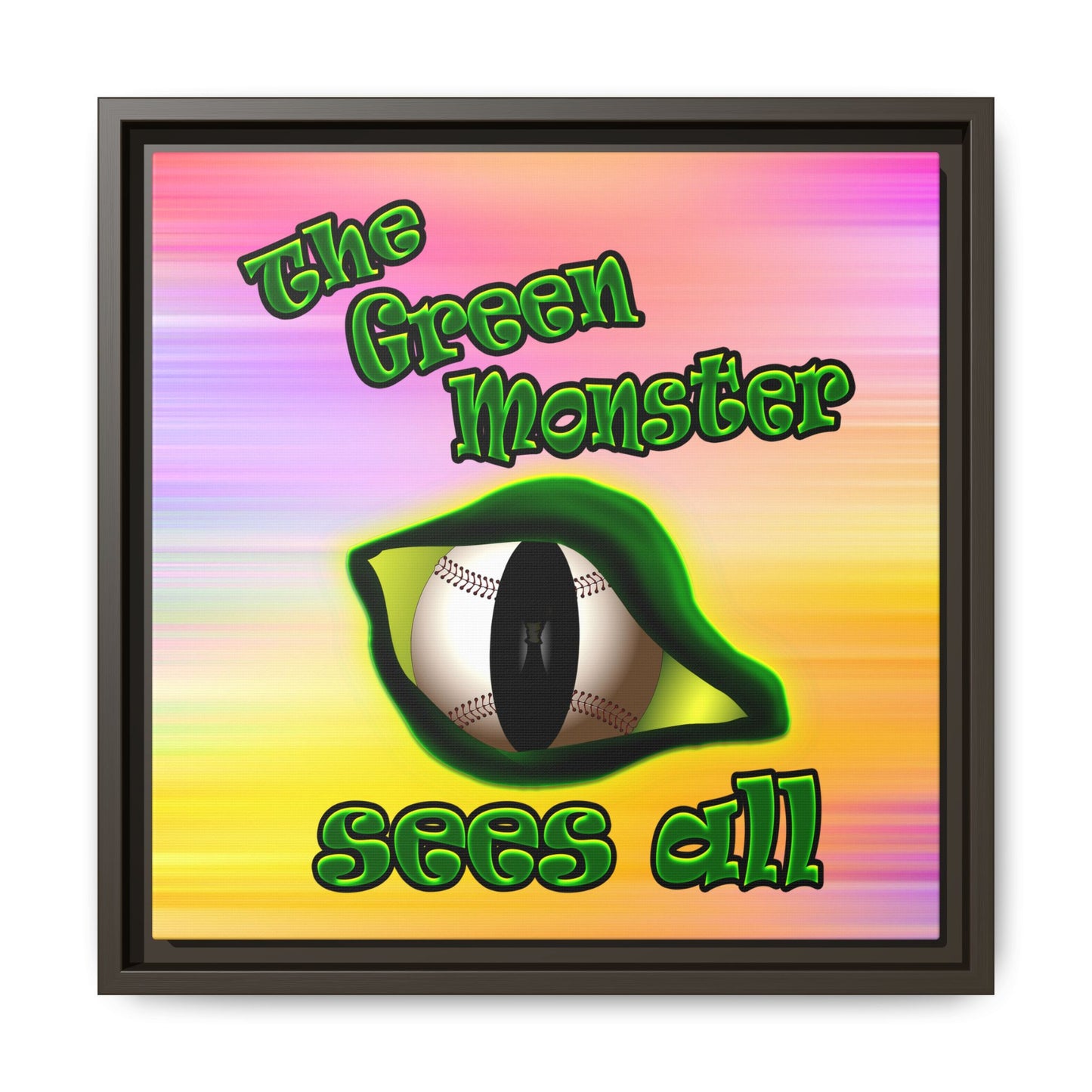green monster - framed canvas art (color blur)