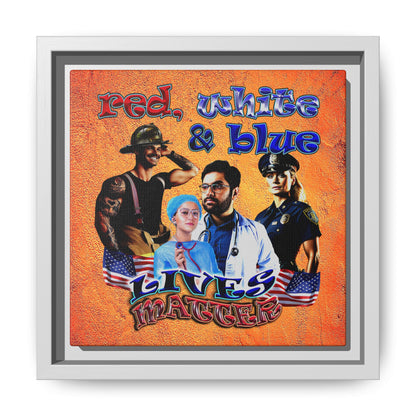 rw&b lives matter - framed canvas art (burnt orange)