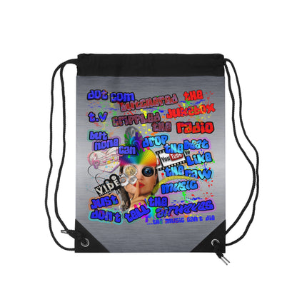 drop the beat - Drawstring Bag (brushed nickel)