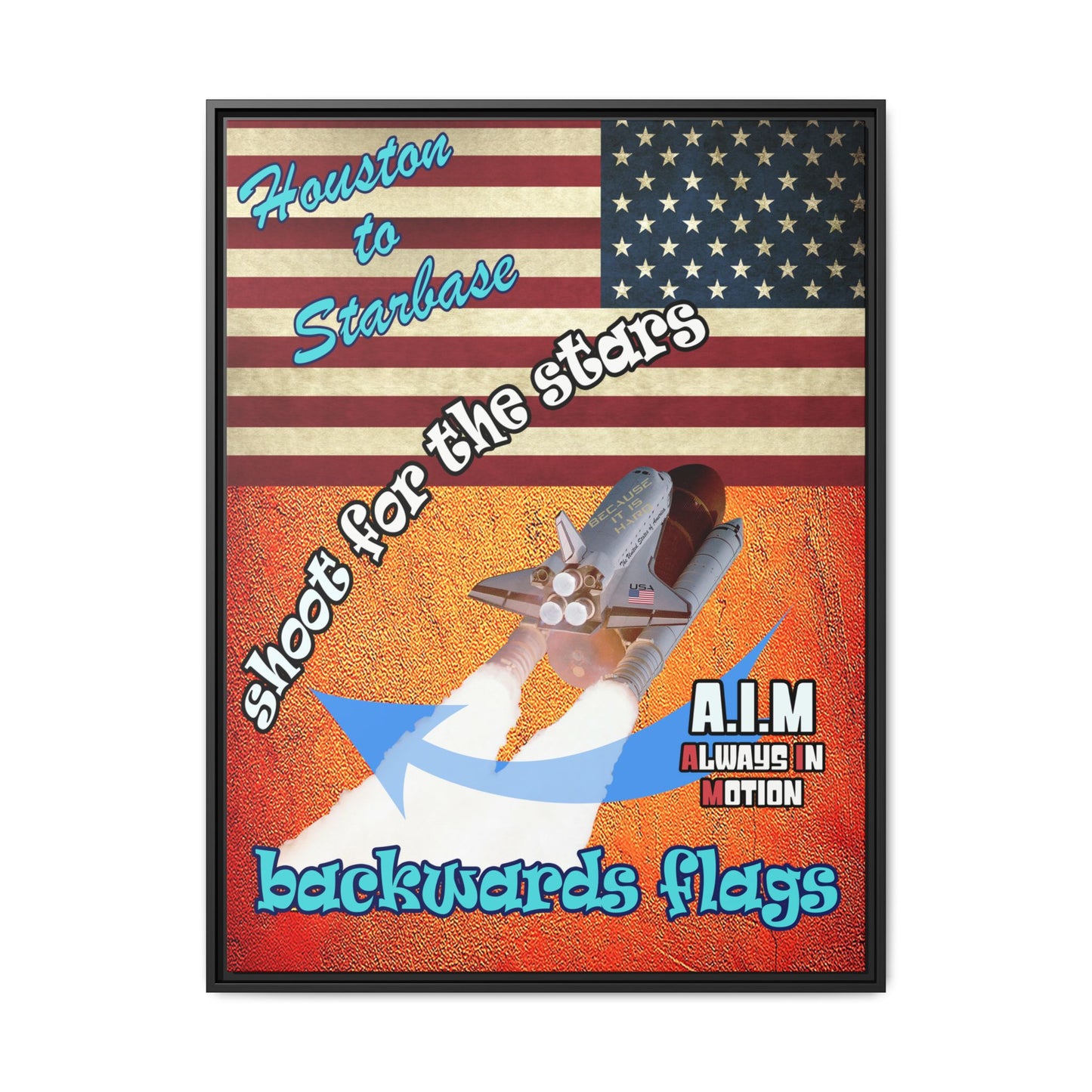 shoot for the stars - framed canvas art (burnt orange)