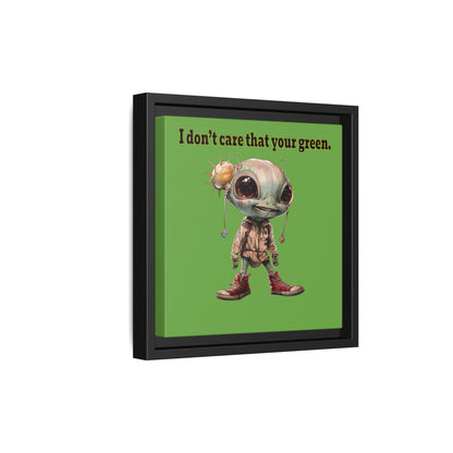 I don't care that your green - framed canvas art (green)