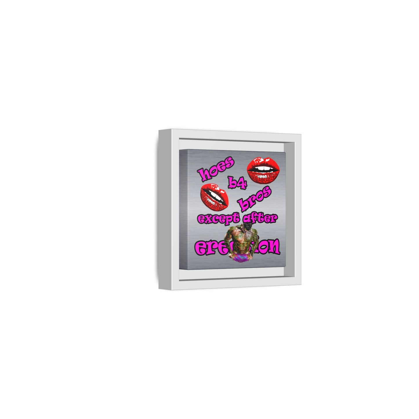 hoes b4 bros - framed canvas art (brushed nickel)