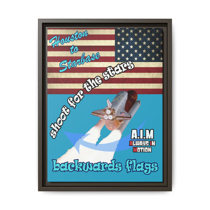 shoot for the stars - framed canvas art (turquoise)