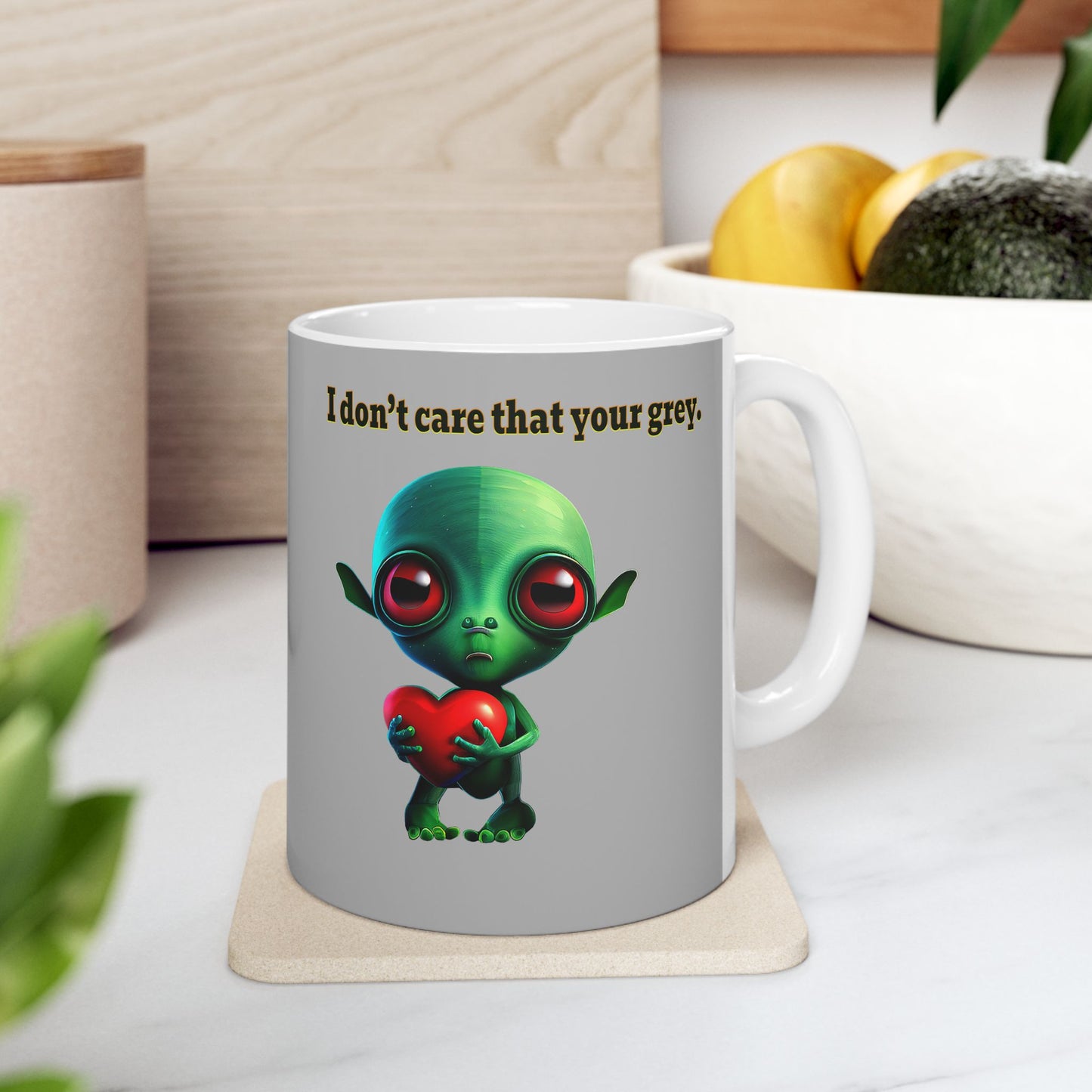 I don't care that your grey - White Mug (light grey)
