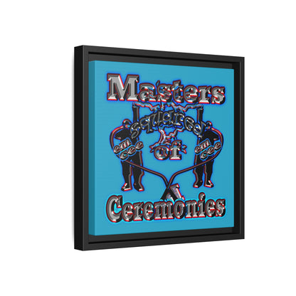 em cee squared - framed canvas art (turquoise)