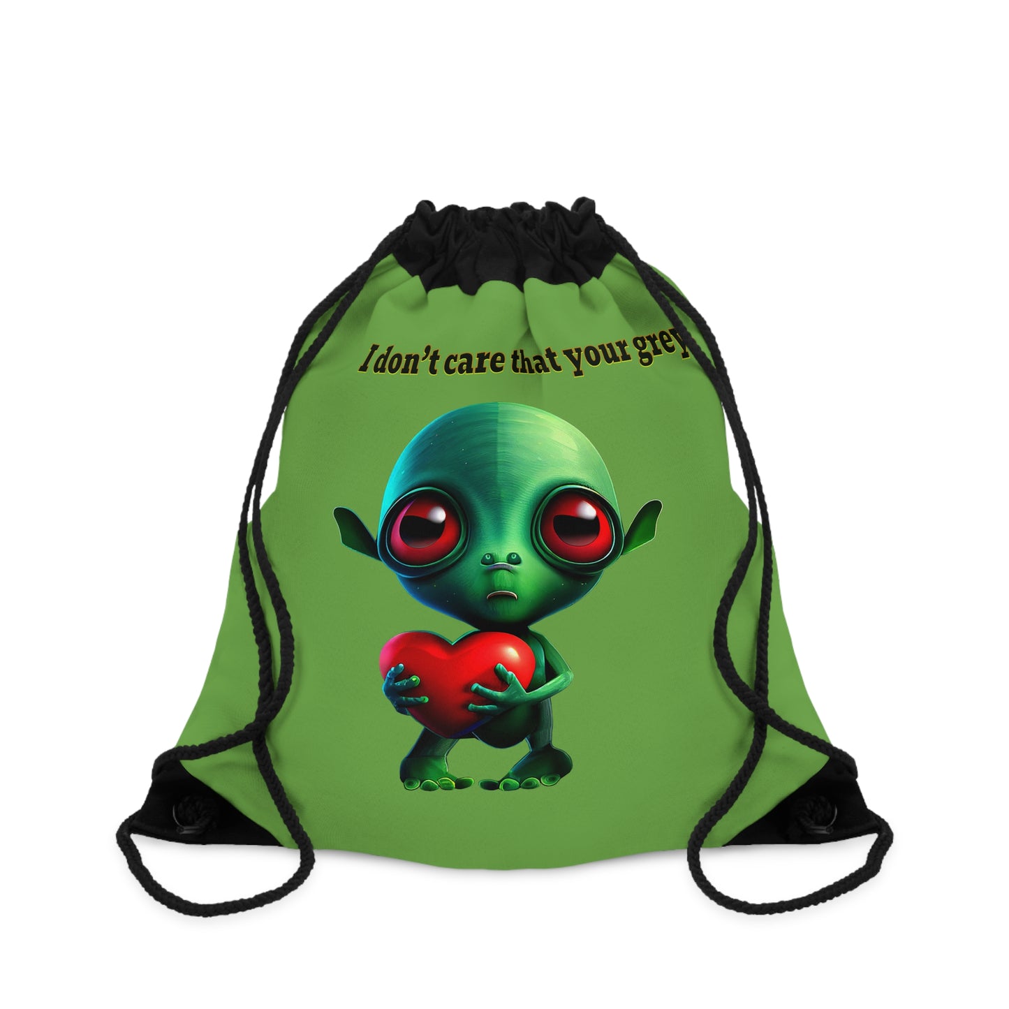 I don't care that your grey - Drawstring Bag (green)