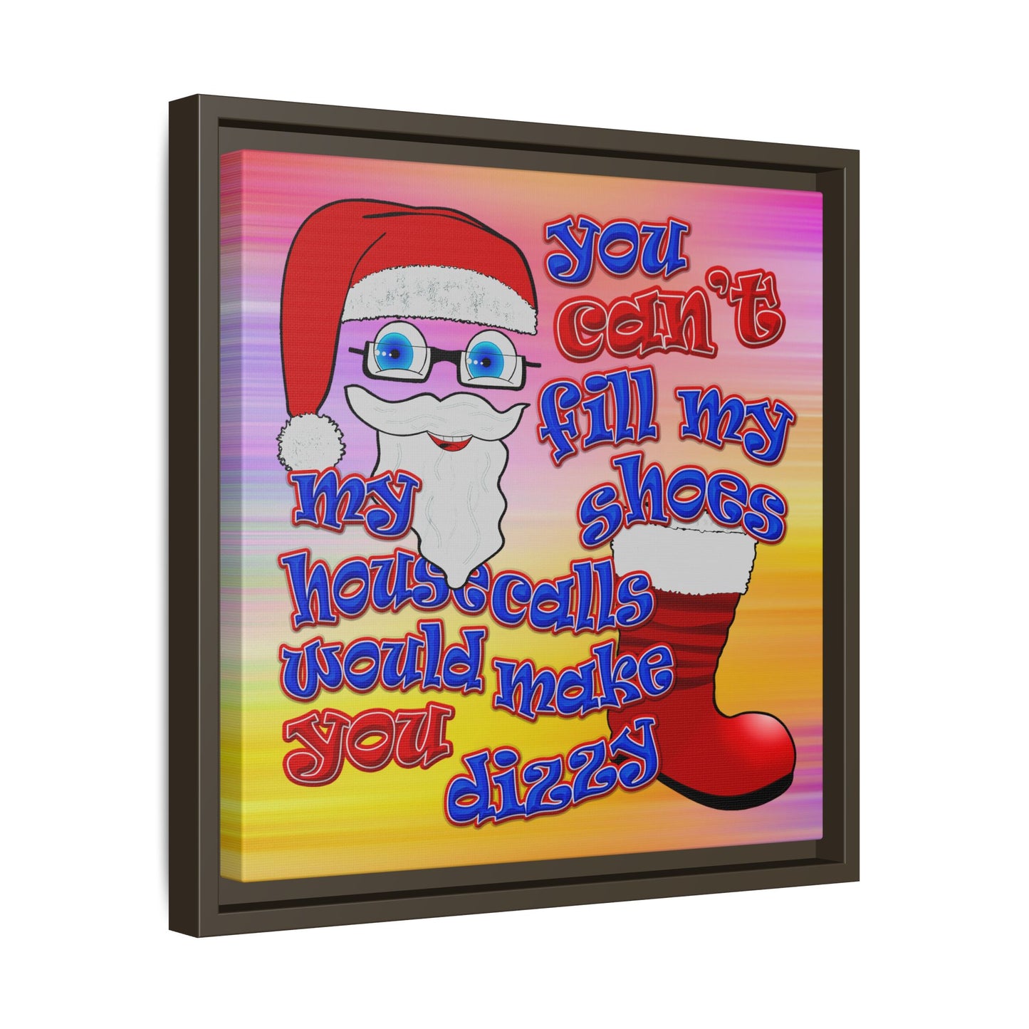 santa's shoes - framed canvas art (color blur)