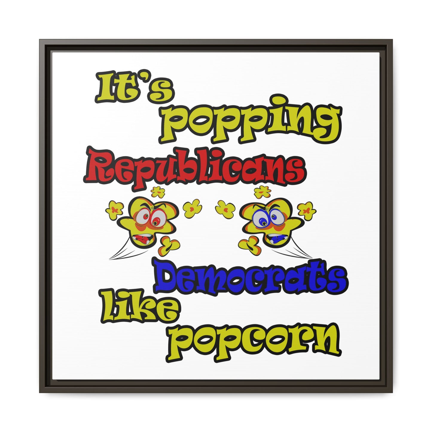 popping like popcorn - framed canvas art (white)