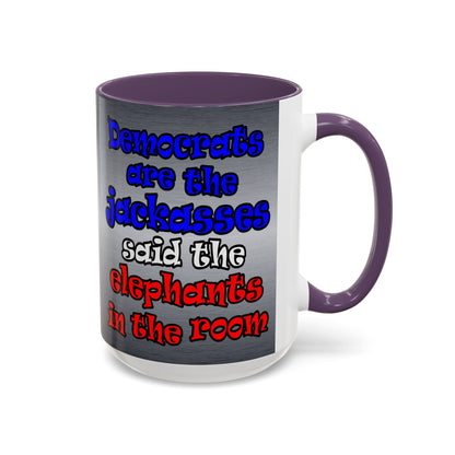 donkeys and elephants - Accent Mug (brushed nickel)