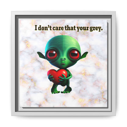 I don't care that your grey - framed canvas art (white marble)