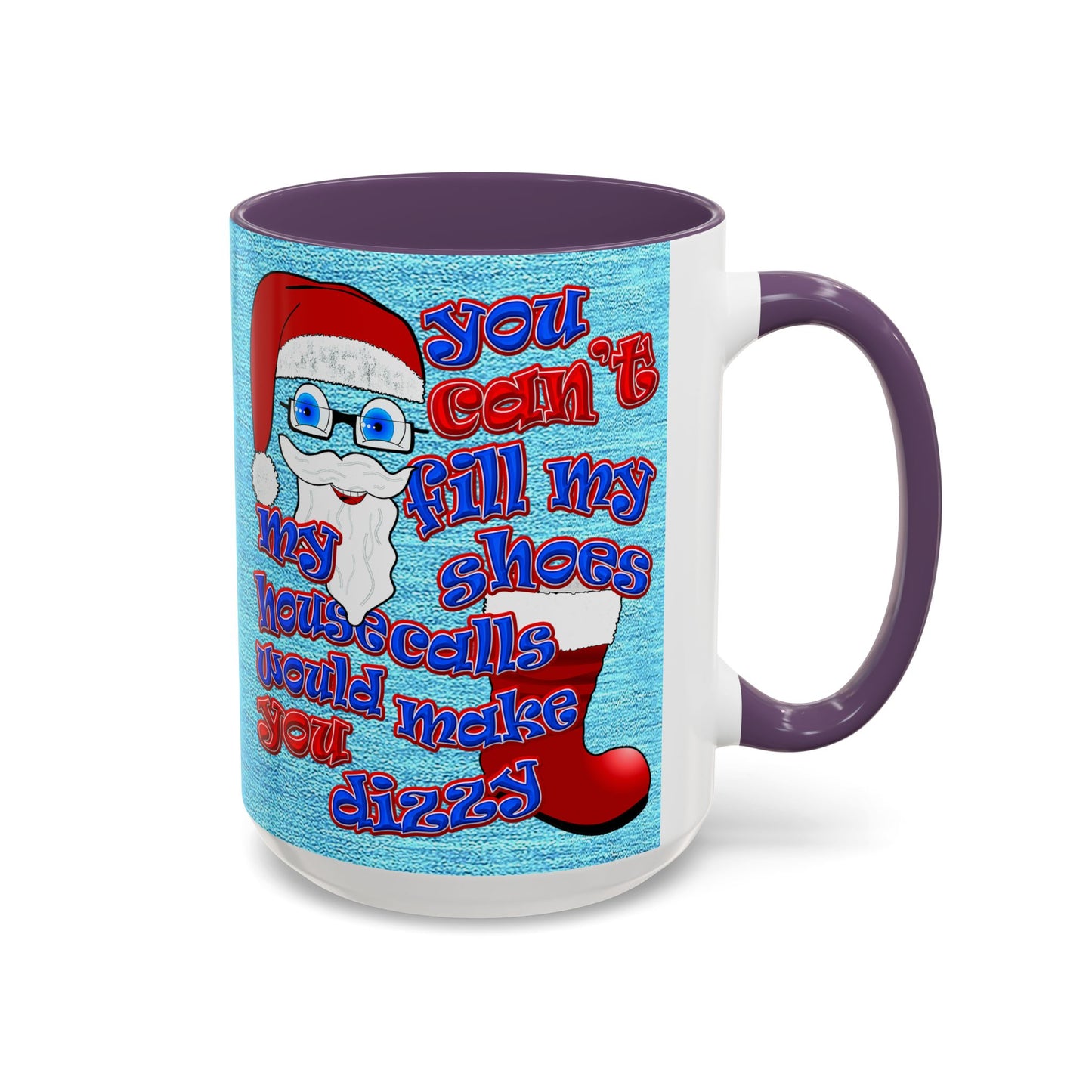 santa's shoes - Accent Mug (faded dark blue)
