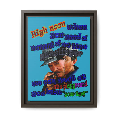 high noon - framed canvas art (turquoise)