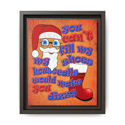 santa's shoes - framed canvas art (burnt orange)