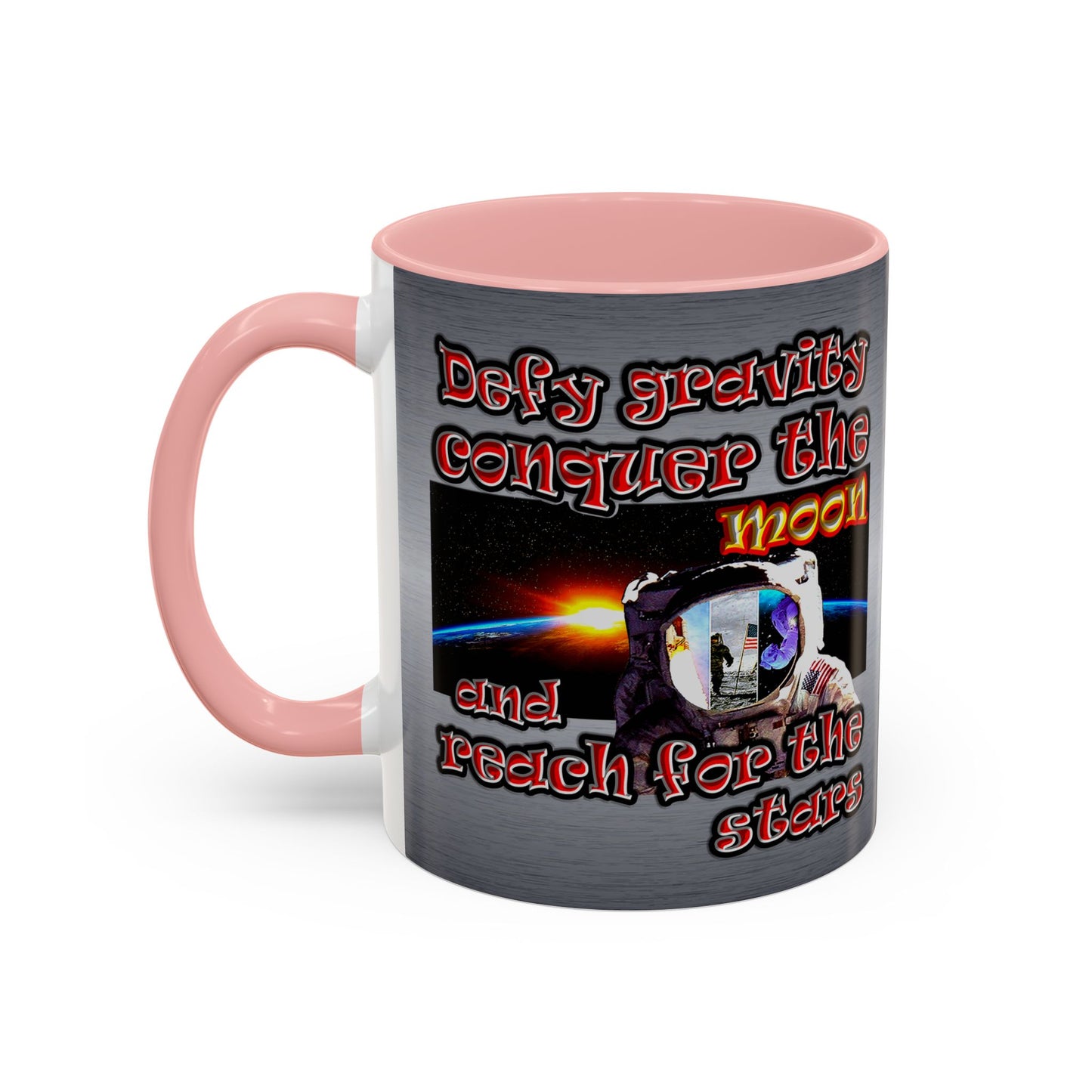 defy conquer reach - Accent Mug (brushed nickel)