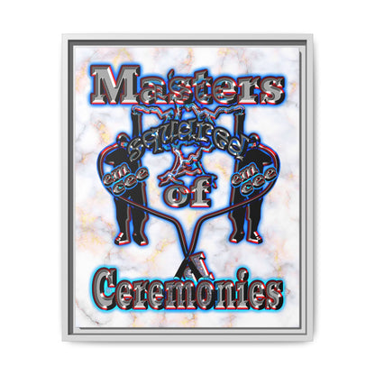 em cee squared - framed canvas art (white marble)
