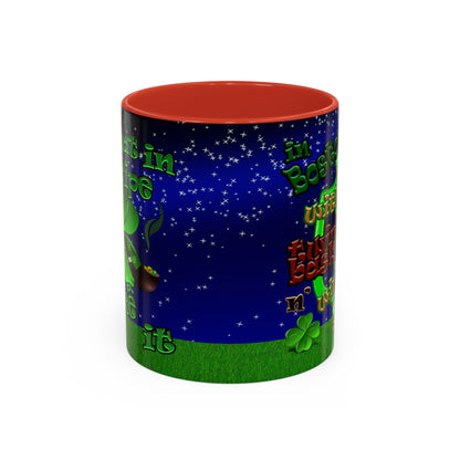 celtics logo - Accent Mug ('snoops' background)